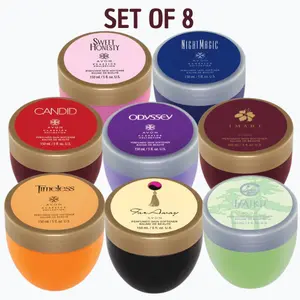 Avon Skin Softener Set of 8 - Sweet Honesty, Night Magic, Candid, Odyssey, Imari, Timeless, Far Away, Haiku - Moisturizing Collection. Perfumed Floral Skin Softener SetPerfumed Floral Skin Softener Set.