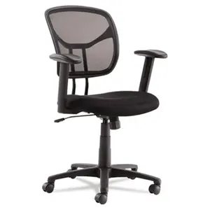 212 MAIN Camping Swivel-Tilt Mesh Task Chair - Black, Breathable Mesh Fabric, Curved Backrest, Height-Adjustable, Padded Arms for Camping & Hiking