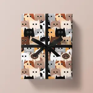 Lots of Cats Wrapping Paper Sheet 700mmx500mm - Cat Gift Wrap - Birthday Wrapping Paper - Fun Gift Wrap - Bold Wrapping Paper - Cat Gifts