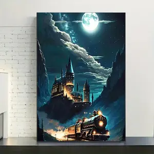 Harry Potter Hogwarts Castle Pattern DIY Diamond Arts Colorful Painting Kit without Frame, 5D Diamond Arts Colorful Painting Kit, Wall Art Decor for Home, Diamond Painting Kits