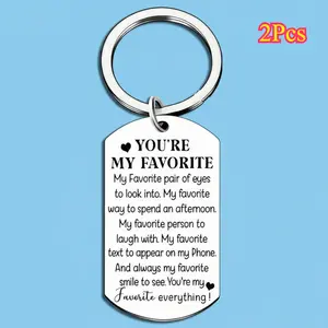 2Pcs Forever My Heart Engraved Keychain - 2Pcs Personalized Romantic Couples Gift with Customized Message, Ideal Valentines Day Present for Girlfriends, Boyfriends, and Spouses, Unique Symbol of Eternal Love