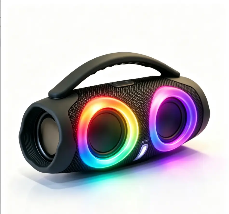100W High-Power Portable Bluetooth Sound System, Waterproof Wireless Subwoofer with 360-Degree Stereo Surround, RGB Lights, TWS, FM Boombox for PC/Laptop/Mobile