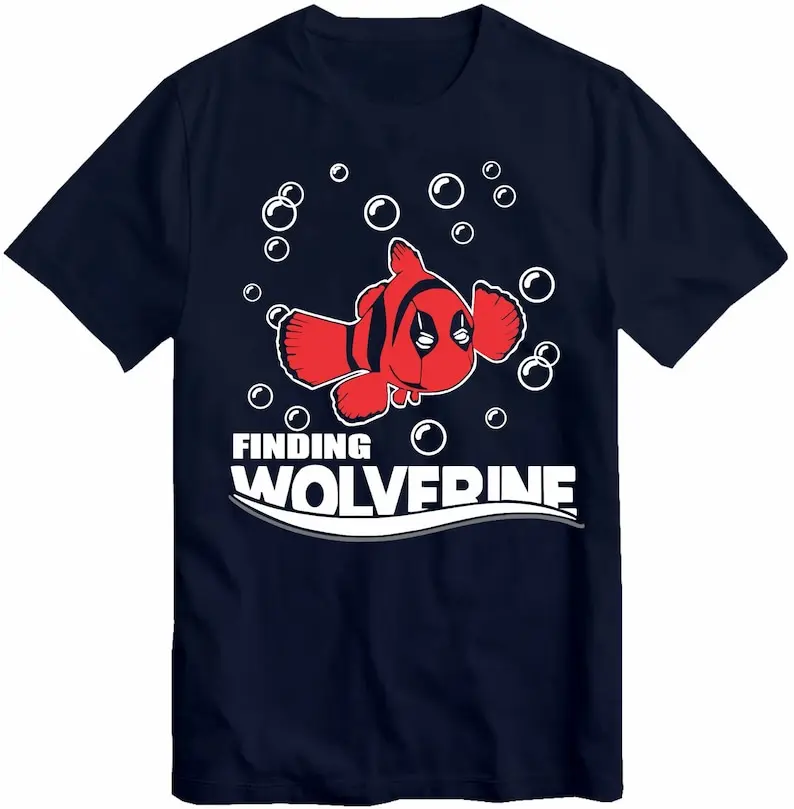 Funny Finding Wolverine-Deadpool Movie Themed Novelty T-Shirt