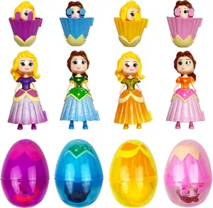 4-Pack Jumbo Princess Deformation Easter Eggs with Toys Inside – Prefilled Plastic Eggs for Kids, Girls & Boys – Easter Basket Stuffers, Party Favors, Birthday & Easter Gifts