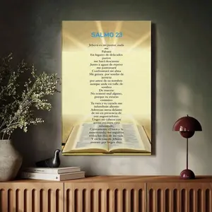 Salmo 23 Framed Canvas Wall Art Print Poster Modern Multicolor Bible Verse Art for Living Room Bedroom Office Bathroom Dorm Home Decor Ready to Hang
