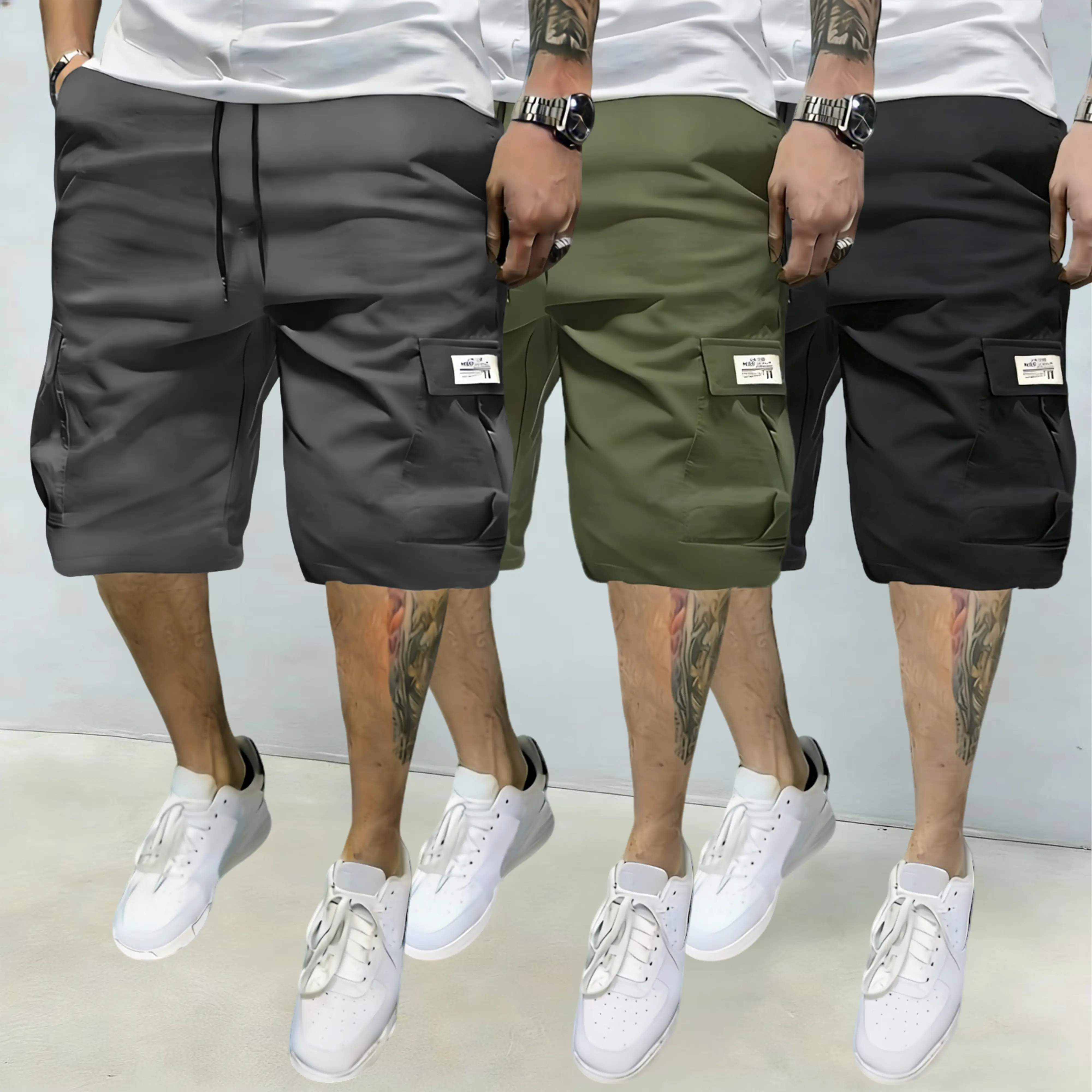 Dark gray, army green, black
