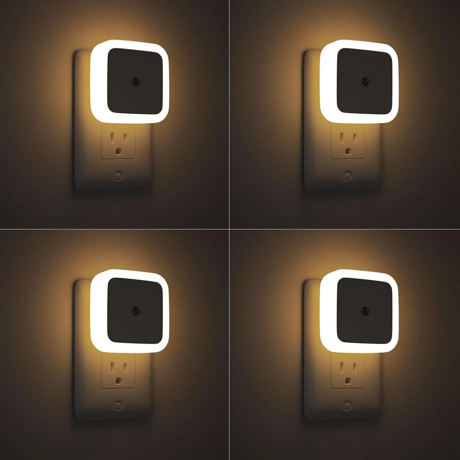 New Deal -Night Light, Night Lights Plug into Wall 4-Pack, Nightlight Plug in Night Lights, Dusk to Dawn Night Lamp Led Night Light for Bedroom, Bathroom, Hallway Warm White