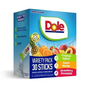Dole Powder Drink Mix Variety Pack, Tropical, Peach Mango & Strawberry Pineapple