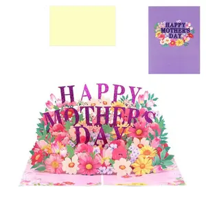 3D Mother's Day Card, Warm Pop-Up Design, Includes Envelope and Message Paper, Custom Message Card, Recyclable and Eco-Friendly, Perfect Gift for Moms, Greeting Cards