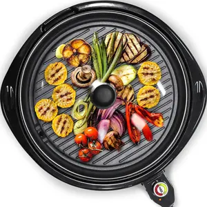 Smokeless Electric Indoor Tabletop Grill, Nonstick, 6-Serving, Adjustable Temp