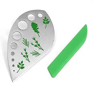 Herb Stripper 9 Holes, 2 Pcs Herbs Destemmer, Stainless Steel Kitchen Gadgets, Vegetable Leaf Stripping Tool, Stem Remover, Looseleaf Trimmer, Greens Separator, Rose Thorn Scraper, Herbalist Supplies