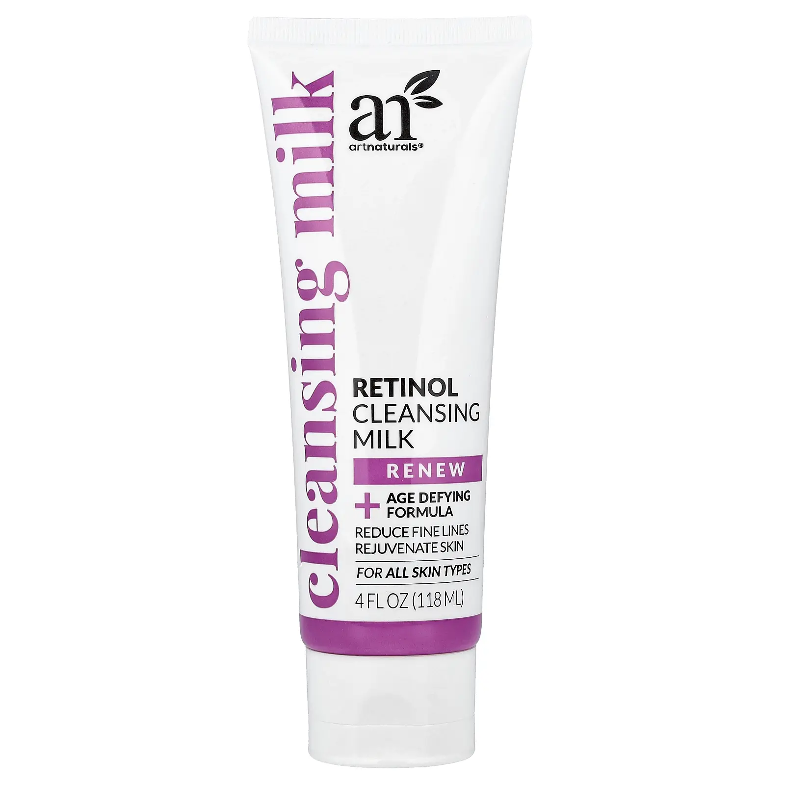 artnaturals Retinol Cleansing Milk, For All Skin Types, 4 fl oz (118 ml)