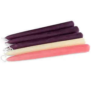 Pure Beeswax Advent Candles - Dipped Style - 5 Pack Decor Ornaments