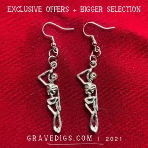 Hanging Skeleton Earrings | Gothic Horror Fantasy Halloween