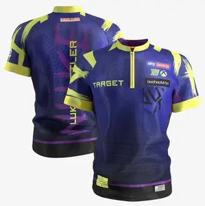 Luke Littler 2026 Official Playing Shirt - High-Performance Microfibre, Quarter-Zip Collar, Dynamic Electric Purple & Navy Design