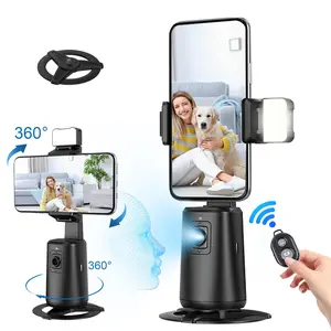 Auto Tracking Phone Holder, Portable 360 Rotation Fast Face & Object Tracking Camera Mount, Rotating Stand, Smart Selfie Stick for Phone Video Vlog Live Streaming