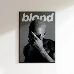 Frank Ocean Blond Album Poster – Iconic Black & White Wall Art Print for Music Artists Lovers  Minimalist Bedroom, Living Room Decor