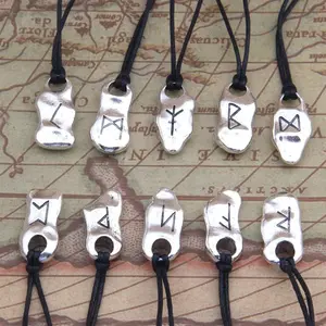 Viking Rune Pendant Necklace for Men Gift Adjustable
