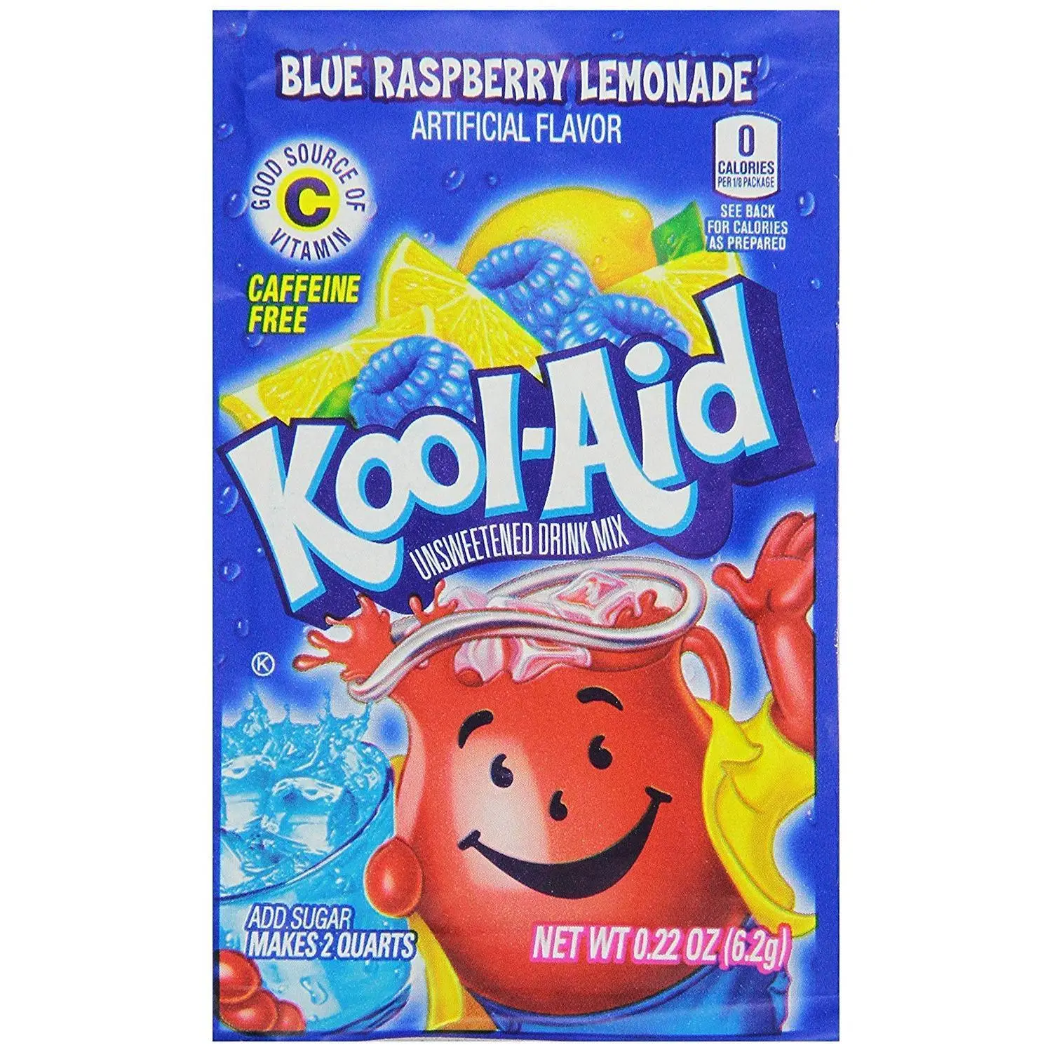 10x Kool-Aid Blue Raspberry Lemonade Drink Mix Pack - Refreshing Hydration Powder 0.13oz