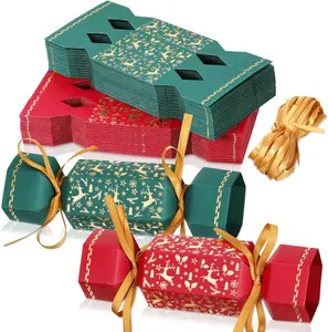 50 Packs Christmas Cracker Kit No Snap Xmas Party Table Favors Snowflake Reindeer DIY Christmas Party Cracker Candy Boxes for Holiday Dinner Decoration Gift (Snowflake) Ornaments