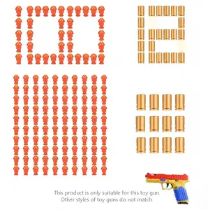 IUOUTG  Safety bullet replacement kit, suitable for toy pistols, non-electric and PC materials, is an ideal gift for toy pistol lovers, including 12 toy shells and 100 toy plastic bullets.Designated toy pistol for use.