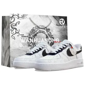 Nike Air Force 1 Custom Sneakers with Thermal Color-Changing Texture and Peace Buckle Accessory for Men and Women Trending Shoes, House White Official Shoes to Get / Maison Mihara