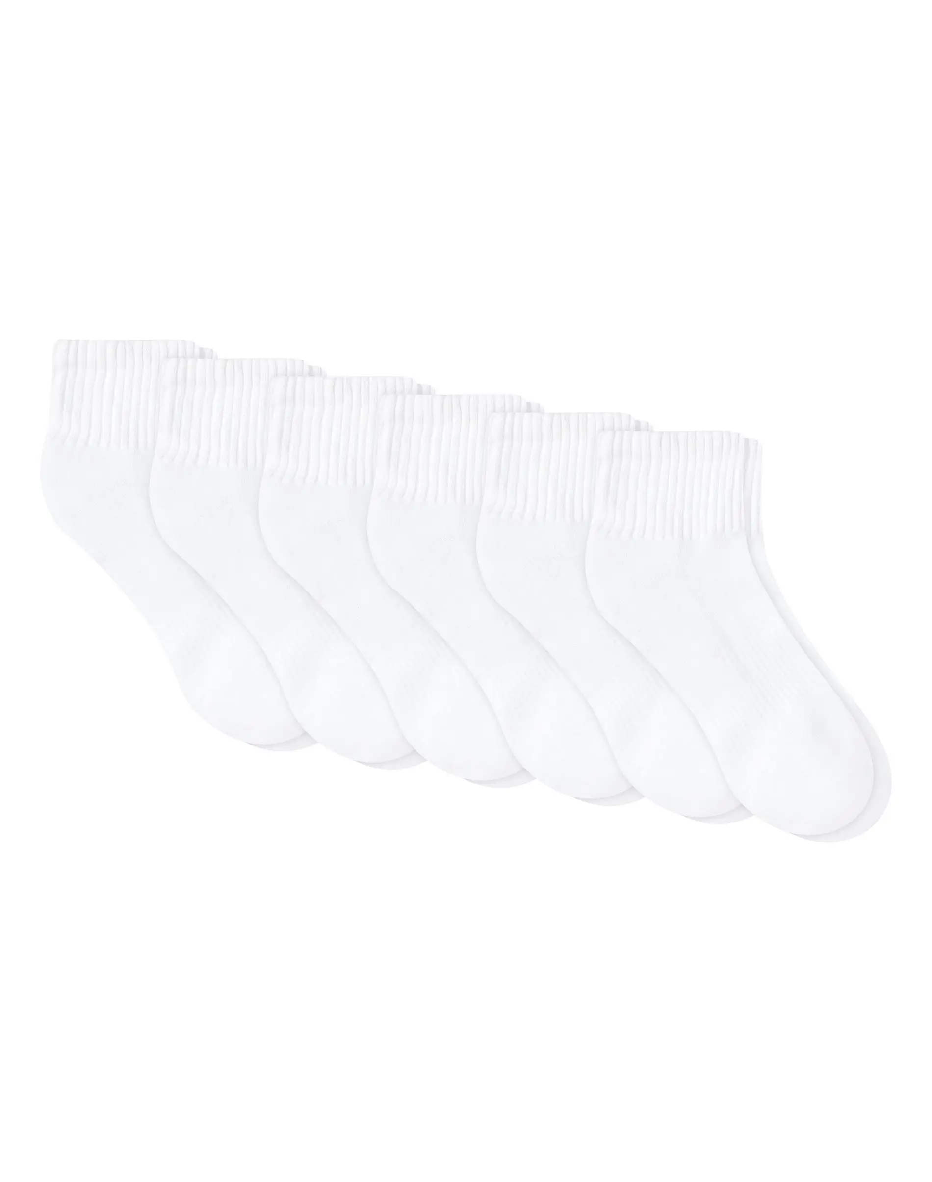 Hanes Unisex Plain White Socks 6 Pack Pairs Ankle Smooth Toe Cushioned Comfort Support Stay Dry Durable PWS186