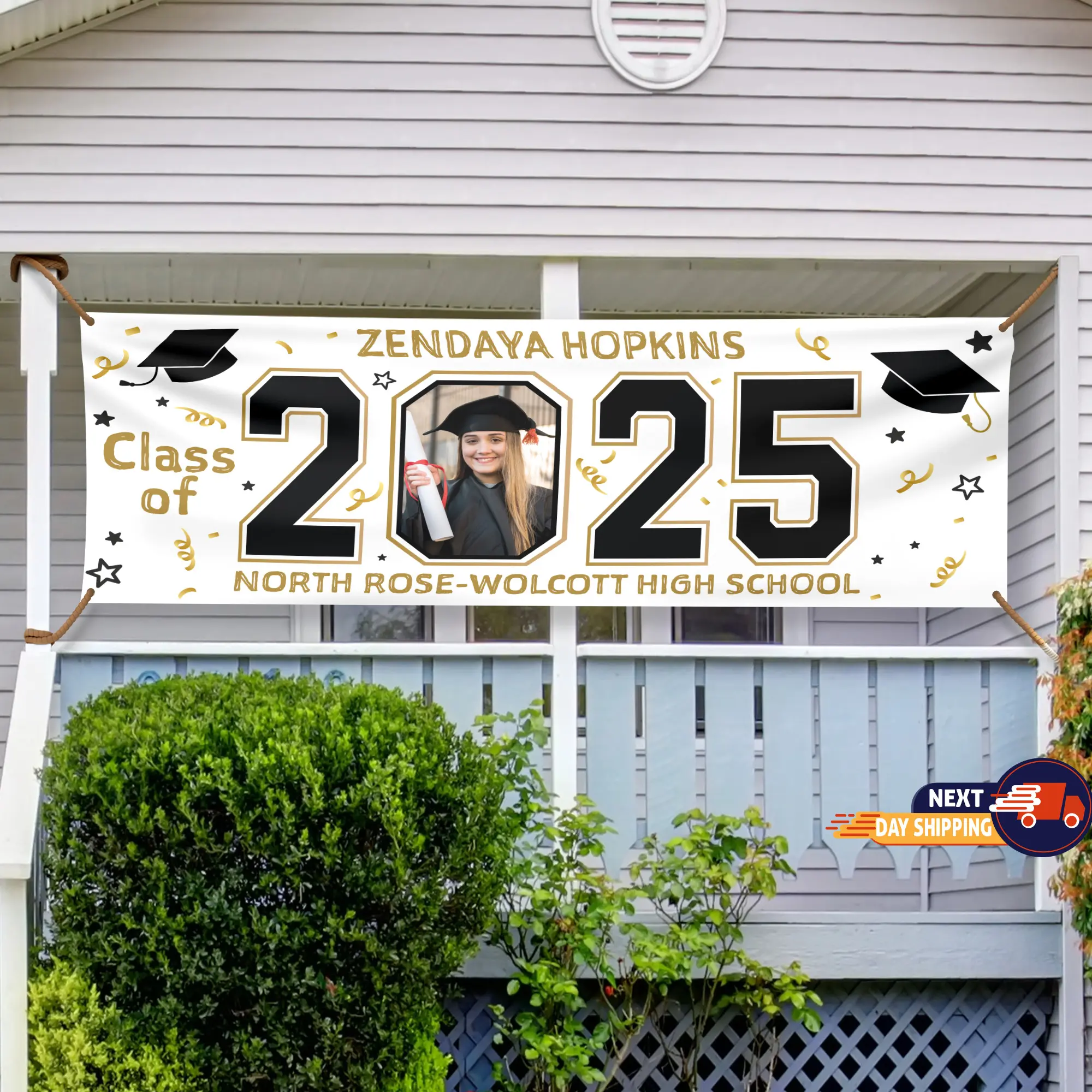 Personalized Graduation Banner, Class of 2025 Graduation Banner, Custom Graduation Banner with Picture & Year, Personalized Banner, Party Backdrop, Photo Banner, Graduation Banner, Class of 2025 Banner, Graduation Decor