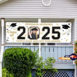 Personalized Graduation Banner, Class of 2025 Graduation Banner, Custom Graduation Banner with Picture & Year, Personalized Banner, Party Backdrop, Photo Banner, Graduation Banner, Class of 2025 Banner, Graduation Decor