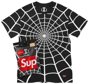 Supreme Hanes Spider-Man Tagless Tees (2 Pack) Black Men's 100% Authentic Comfortable Everyday Wear T-shirt Gym Casual Soft Cotton Short Sleeve All Sales Final
