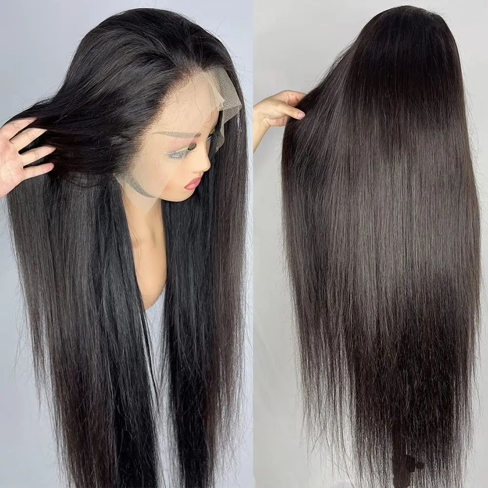 Bling Hair Hd Lace Frontal Wigs Silky Smooth Straight Human Hair Wigs 13x6 13x4 Hd Transparent Lace Frontal Wigs Pre Plucked Natural Hairline Skin Melted