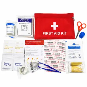 NINTE Car Emergency Kit 14-Piece Set Red Oxford Cloth Bag with Essential Medical Supplies for Road Trips Camping and Daily Use