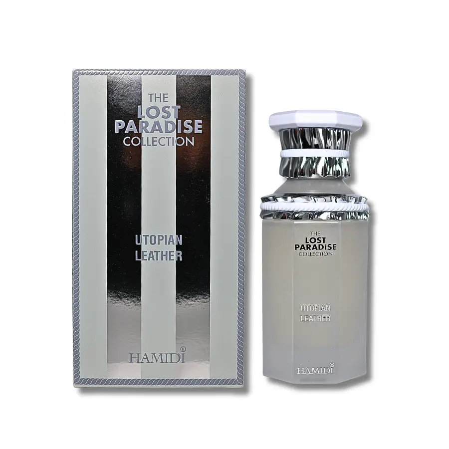Hamidi The Lost Utopian Leather Eau de Parfum, 3.4 fl oz Unisex Liquid Perfume for Adults with Earthy, Woody Floral, and Patchouli Notes, Luxurious, Unisex Wear, Long-Lasting, Spicy, Depth And Complexity, Unisex Fragrance