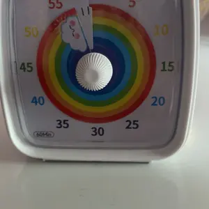 Yunbaoit 60-Minute Visual Timer with Night Light Countdown for Kids & Adults Silent Rainbow Pattern for Classroom Kitchen Office Plastic Material Easy Timer for All Set Utensils Bell Colorful