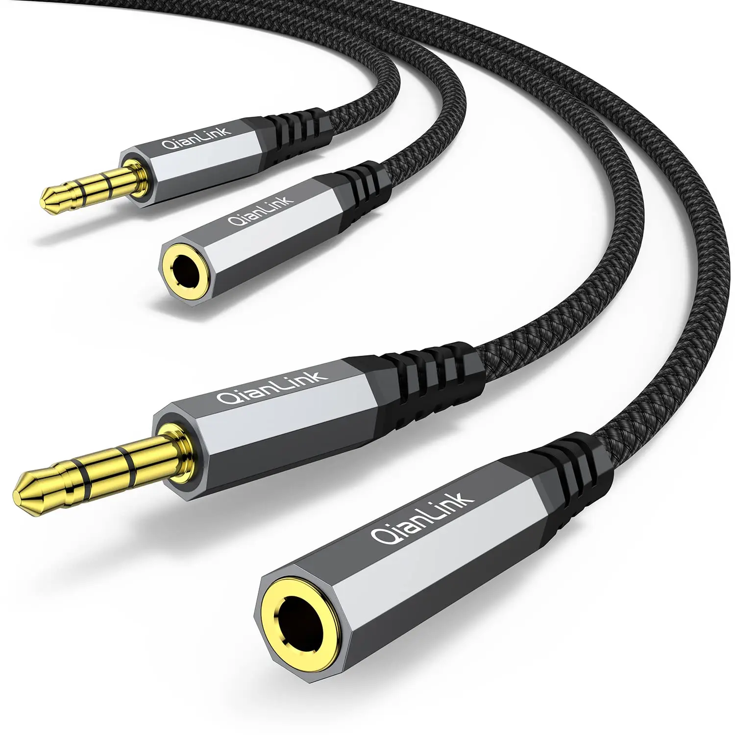 3.5mm TRS Audio Male to Female Headphone Extension Cable (2-Pack, 6.6ft), Hi-Fi Stereo Accessory for Smartphones, MP3 Players, Mp3 Player
