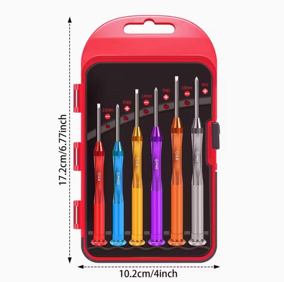 6PC Magnetic Small Screwdriver Set – Precision Mini Flathead & Phillips Screwdrivers for Eyeglasses, Watches, Electronics & Computer Repair | Cool CRV Gadget Tool Gift for Men | Christmas 2024 Ornament & DIY Gifts