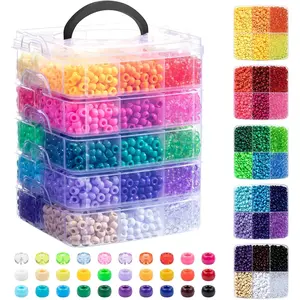 6000 count Pony Beads, 30 Colors 6x9MM Kandi Beads Bulk for Crafts Bracelet Making Hair Braiding  Key Chains DIY Crafts Christmas Gifts (3.44lb, Stack Box)