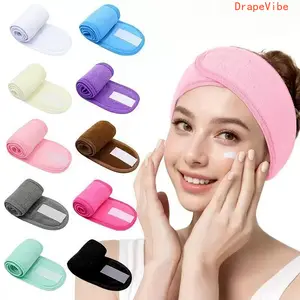 Women’s Female Soft Velcro Plush Headband - Stretchy Spa Hair Accessory for Skincare, Facial Cleansing, Gym & Daily Use