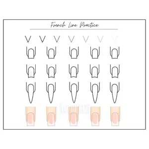 French Line Nail Art Practice Mat