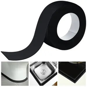 Black Caulk Tape 10.5' x 1.5'' Waterproof Self Adhesive Caulk Strip Bathtub Sealant Tape Sealing Strip Oil Proof Bathroom Sealant for Kitchen Floor Wall Edge Protector(PE)