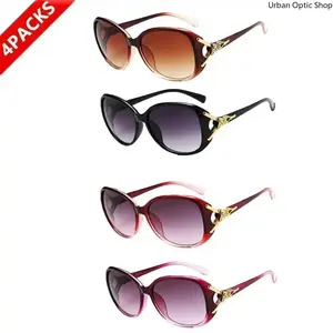 XUH 4-Pack Women's Oversized Retro Polarized Sunglasses - UV400 Protection, Large Vintage Tortoiseshell Frame, Lightweight Windproof Shades, Accessories for Women, for Beach Vacation & Daily Wear, Women's Sunglasses Polarized