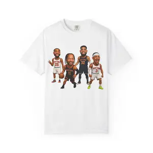 Knicks Basketball Caricatures | Players Caricature T-Shirt | Cartoon NBA Fan Tee