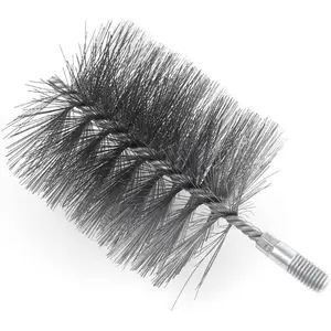 4 inch Round Steel Wire Chimney Cleaning Brush for Fireplace Flue Pipe Rust Removal, for Cleaning Chimneys Boilers Pipes (1Pc)