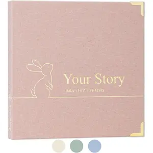 Book Keepsake Boy or Girl Timeless  Memory Book First 5  for  Shower Gender Neutral  Scrapbook  Mom   Journal from Birth to  5 Milestone Book Blush