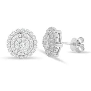 【#E559】Flower stud earrings UCCIYO Synthetic Moissanite Earrings For Women 925 Sterling Silver Stud Earring Men Hip Hop Jewelry Couple Gift