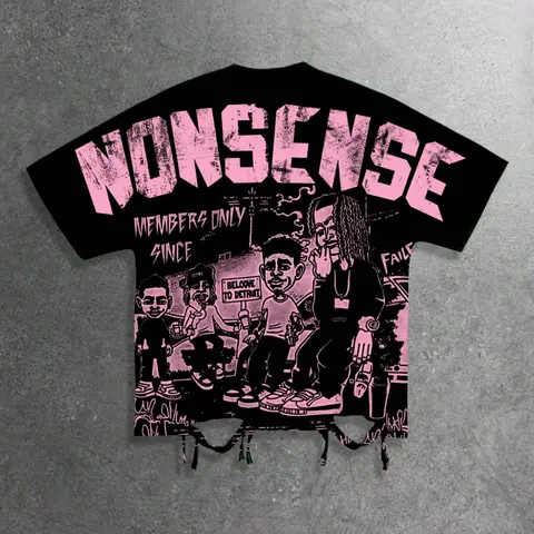 Y2K Fashion Cartoon Print Loose-Fit T-Shirt for Men and Women, Unisex, Trendy Casual Relaxed Fit 2026 Summer Short Sleeve T-Shirt, Casual Graphic Tee for Parties and Nightclubs, Hip-Hop Style Shirt, Streetwear