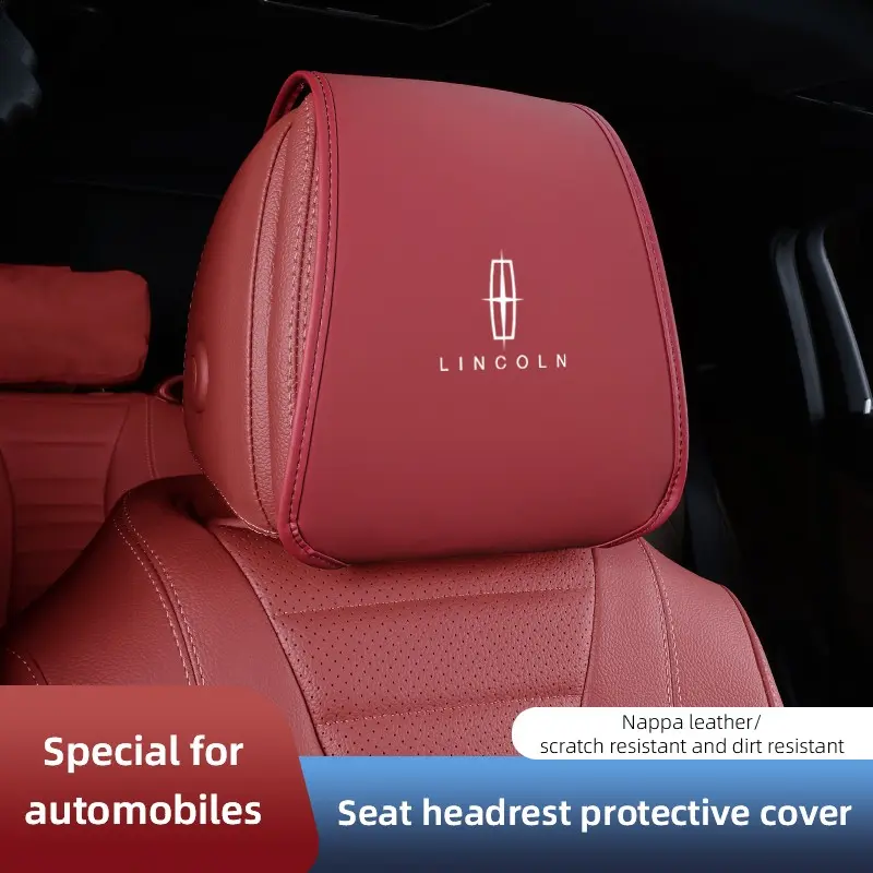 2Pcs Car Pillowcase Car Supplies Automotive Interior Headrest Cover For Lincoln Navigator Continental Nautilus Aviator MKZ MKX MKC MKT MKS Corsair Mark E