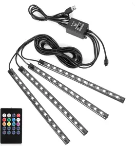250-LED RGB Underglow Kit 16M Colors 9 FX Modes IP67 Waterproof Remote Control for Cars Trucks SUVs Motorcycles lights strip kit Wireless RGB LED Car Ambient Lighting kit multicolor music car strip light dash van