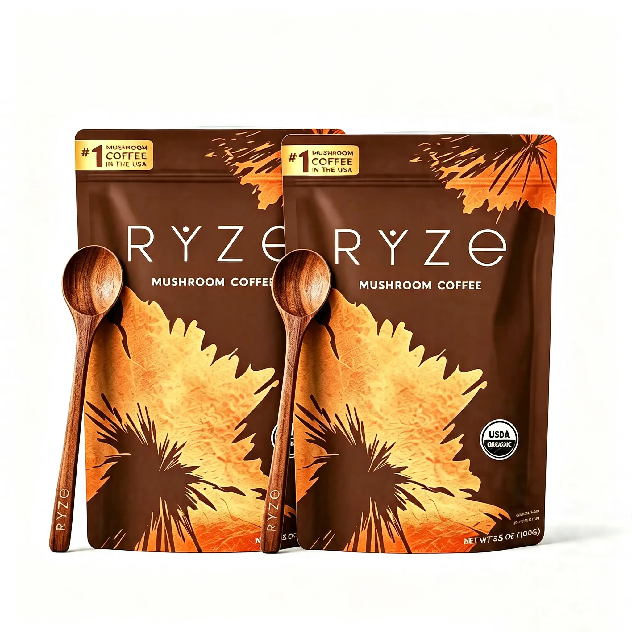 RYZE Mushroom Matcha Starter Kit, USDA Organic with 6 Adaptogenic Mushrooms and Ceremonial-Grade Japanese Matcha, Energy, Focus, Digestion, Immunity with Turkey Tail, Shiitake, Reishi, 60 servings