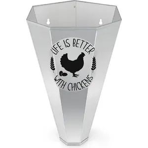 Chicken Cone Galvanized Steel Poultry Restraining Cone Flat Back Design and Easy Installation, for Chicken,for Large Layers, Broilers, Roasters, Turkeys Up to 8 Pounds Poultry Killing Cone